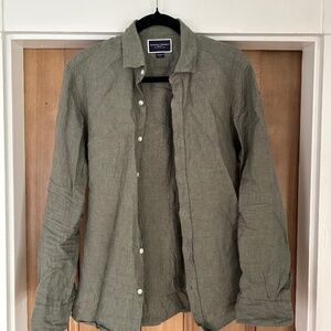 Charles Tyrwhitt Linen Shirt olive green extra slim fit
